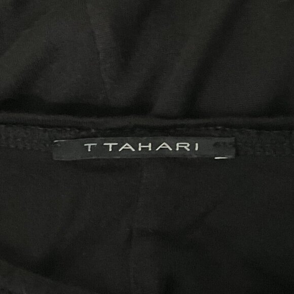 Tahari Dress Women XS Black Cinched Slimming Short Sleeve Stretch Office Evening - Picture 3 of 14